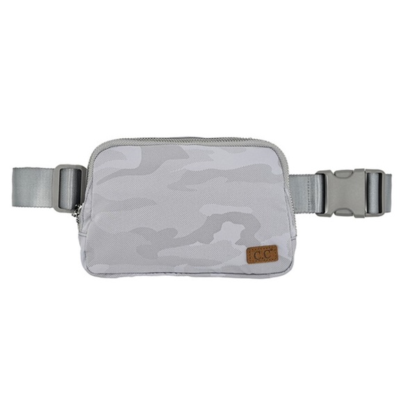 C.C Grey  Camo Cross Body Waterproof Mini Fanny Belt Sling Bag - Picture 1 of 2